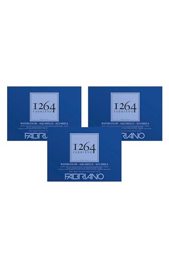 Fabriano 1264 Watercolor Pad, 11" x 15", Glue Bound, 140 lb., 3-Pack - size: 11" x 15", 3-Pack