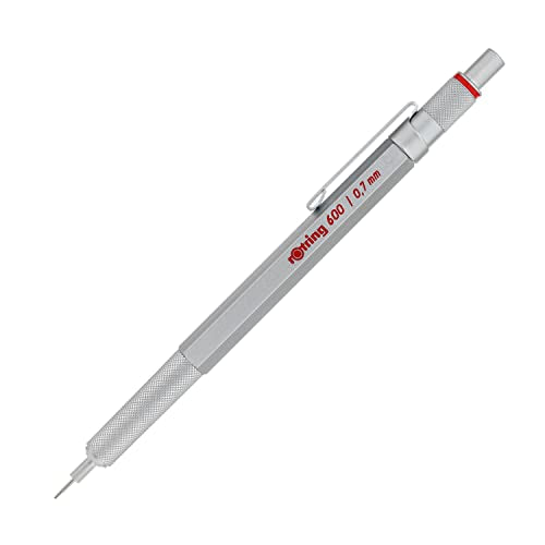 rOtring 600 Mechanical Pencil, 0.7 mm Lead, Silver Metal Barrel - For Technical Writing, Drawing, Sketching - color: Silver, size: 0.7mm