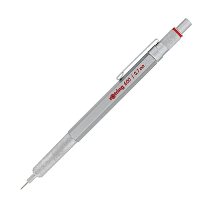 rOtring 600 Mechanical Pencil, 0.7 mm Lead, Silver Metal Barrel - For Technical Writing, Drawing, Sketching - color: Silver, size: 0.7mm
