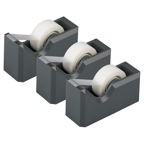 JAM PAPER Colorful Desk Tape Dispensers - Grey - 3/Pack - color: Grey, size: Pack of 3