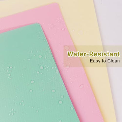 6-Pack Plastic andPockets and Prongs,2-Pocket and3 Fasteners, Pastel Folders Holds 8-1/2" x 11" Paper for School/Office/Home, Yellow - color: Light Yellow, size: 6-Pack
