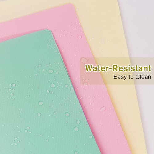 24-Pack Plastic andPockets and Prongs,2-Pocket and3 Fasteners, Pastel Folders Holds 8-1/2" x 11" Paper for School/Office/Home, Yellow - color: Light Yellow, size: 24-Pack