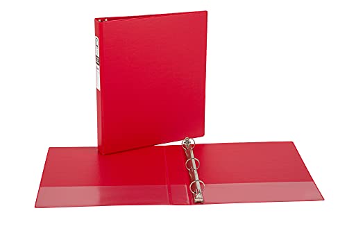 Avery Standard 3 Ring Binder, 1" Round Rings, 175-Sheet Capacity, 1.4 Inch Wide Spine, 1 Red Binder, Ideal for Lightweight Organization and Occasional Referencing (03310) - style: 1 Pack