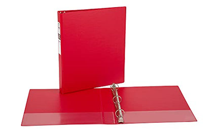 Avery Standard 3 Ring Binder, 1" Round Rings, 175-Sheet Capacity, 1.4 Inch Wide Spine, 1 Red Binder, Ideal for Lightweight Organization and Occasional Referencing (03310) - style: 1 Pack