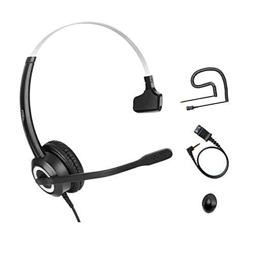 Cisco Phone Headset Mic Noise Cancelling Compatible with Cisco Phones 6861 7942g 7965g 8841 8851 8861 8945 8961 Series Model Includes U10 RJ9 Cord and 3.5mm Jack Adapter - size: Monaural headset + U10 / 3.5 mm Jack