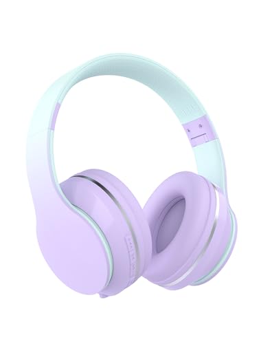 Bluetooth Kids Headphones,Wireless Kids Headphones Over Ear with Microphones,Stereo Sound ,10H Playtime, Foldable&Adjustable Children Headphone,Bluetooth Headset for Adults,School (Purple) - color: Purple
