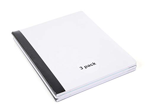 Mintra Office Poly Composition Book (3 Pack, Teal Purple White) - color: Teal, Purple, White, size: 7.5in x 9.75in (3 Pack)