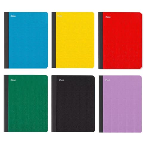 Five Star Composition Book + Study App, 4 Pack, Wide Ruled Paper, 7-1/2" x 9-3/4", 80 Sheets, Forest Green, Tidewater Blue, Fire Red and Harvest Yellow (950033B-ECM) - size: 4 Pack, style: Wide Ruled