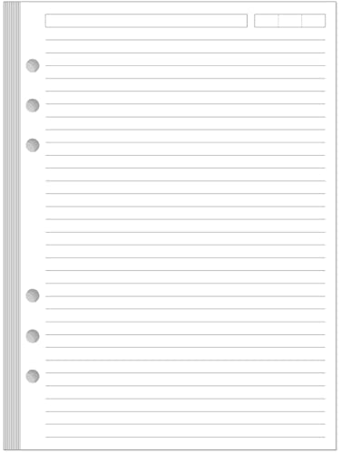 6-Hole Lined Paper Refills for A5 Ring Binder - 100 Sheets/200 Pages Loose Leaf Paper Line Refills for Filofax Planner, 100 gsm White Paper, 5.8" x 8.25" - size: 5.8" x 8.25" - 6-Hole, style: 100 Sheets