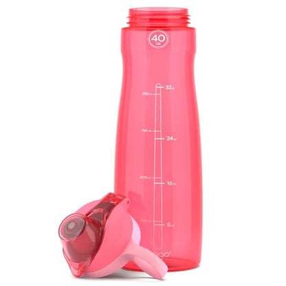 Pogo BPA-Free Plastic Water Bottle with Chug Lid, Pink, 40 oz. - color: Pink, size: 40 Ounces