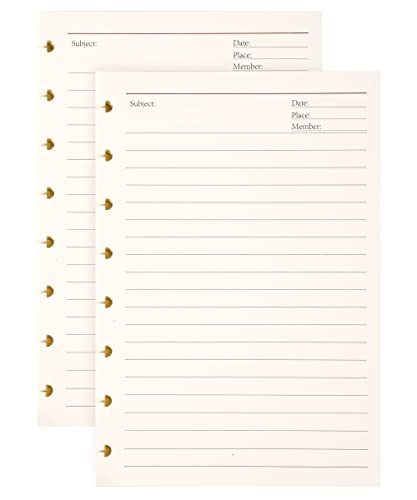 Discbound Notebook Refills for 8 Discs Notebooks Medium Size 120 Sheets Multi-Subject Project Lined Pages Customizable Removable Pages(100 GSM) Heavyweight Planing Paper for 8 Discs Notebooks - color: White Refills, size: Medium