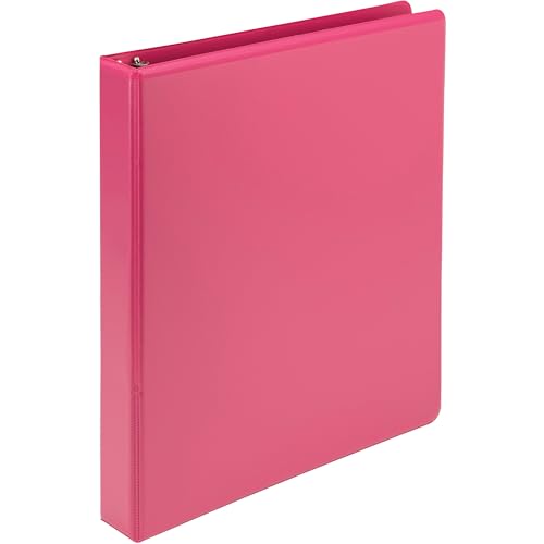 Samsill Plant-Based 1 Inch Durable Round Ring, View Binder, Eco-Friendly, USDA Certified Biobased, Single, Bright Pink - color: Berry Pink, size: 1-Inch