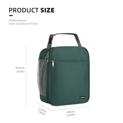 Lovoeo Lunch box Lunch bag for men women Insulated Lunchbox Lunch bags for Work Picnic Travel(Deep green) - color: Deep Green