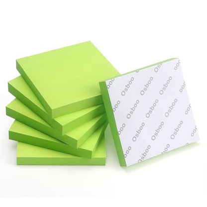 Sticky Notes 3x3 Self-Stick Notes Pads with 6 Bright Colors, Easy to Post for Office, Shool, Home, 6 Pads/Pack, 100 Sheets/Pad(Green) - color: Green