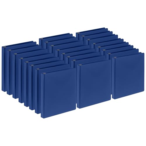 Samsill 1 Inch Document Storage Binder, 100% Recycled Chipboard, Round Ring, 3 Ring Binder, 24 Pack, Navy - color: Navy, size: 1 Inch, style: 24-Pack