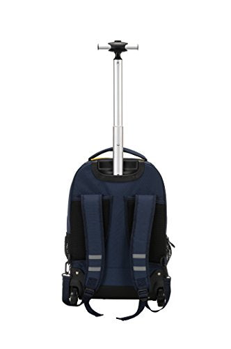 Rockland Single Handle Laptop Rolling Backpack, 19", Navy - color: NAVY
