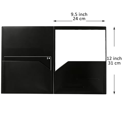 Youngever 6 Pack Heavy Duty Plastic Two Pocket Folders, Heavy Duty Plastic 2 Pocket Folder (Midnight Slate) - color: Midnight Slate