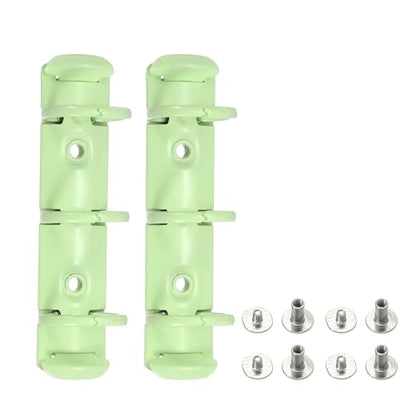 PATIKIL A8 3-Hole Ring Binder Mechanisms, 2 Set Binder Spines Replacement for Office Planners Documents Recipes Organization Storage, Green - color: Green