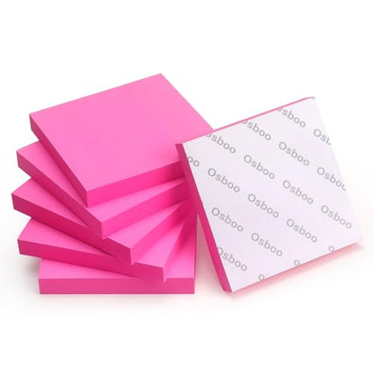 Sticky Notes 3x3 Self-Stick Notes Pads with 6 Bright Colors, Easy to Post for Office, Shool, Home, 6 Pads/Pack, 100 Sheets/Pad (Red) - color: Red