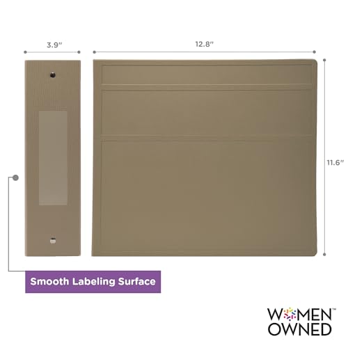 Carstens 4-Inch Heavy Duty 3-Ring Binder - Side Opening, Sand, Durable Plastic, Precision No-Gap Rings, Waterproof Cover, No Pockets, Holds 600 US Letter Sheets, BPA-Free, Made in USA (1846-3R) - color: Taupe, size: Individual