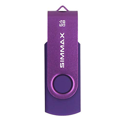 SIMMAX USB Flash Drives 2 Pack 32GB Memory Stick Swivel Design USB 2.0 Flash Drive Thumb Drive Zip Drives (32GB Red Purple) - color: 32GB 2Pack Red Purple, size: 32GB