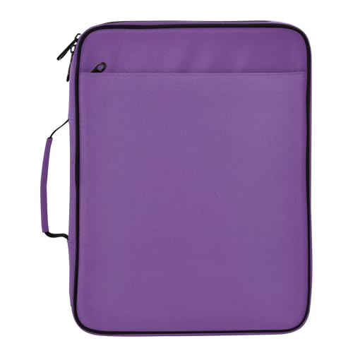 Purple Lavender Print 3 Ring Zipper Binder for Office School High Capacity Document Organizer 1.2 Inch Portfolio Case Holds 500 Sheets Binder Organizer for Adults Kids - color: Purple Lavender