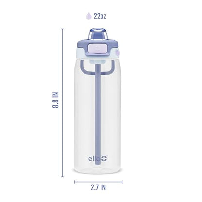 Ello Pop & Fill 22oz Tritan Plastic Water Bottle with Quick Fill Technology | Clear Water Bottle for School, College, Travel | Leakproof Locking Lid, Straw and Chug, Reusable, BPA-Free | Aurora - color: Aurora