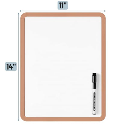 Mr. Pen- Dry Erase Board, 14” x 11” with a Black Dry Erase Marker | Copper Tan Frame, Small Mini White Board for Students, Fridge, Wall, Locker, Includes Double Sided Tapes - color: Copper Tan
