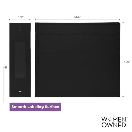 Carstens 4-Inch Heavy Duty 3-Ring Binder - Side Opening, Black, Durable Plastic, Precision No-Gap Rings, Waterproof Cover, No Pockets, Holds 600 US Letter Sheets, BPA-Free, Made in USA (1845-3R) - color: Black, size: Individual