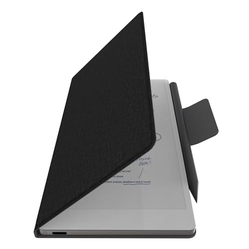 E NET-CASE Case for Remarkable Paper Pro Move 7.3", Premium Leather Folio with Auto Wake/Sleep | Skin Touch Leather Cover | Microfiber Lining (Black) - color: Black