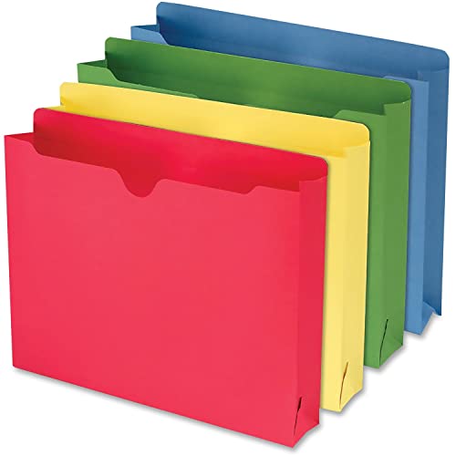 Smead File Jackets Letter Size for File Folders, Reinforced Straight-Cut Tab, 2" Expansion, Letter Size, Assorted Colors, 10 Per Pack (75688) - size: 10 Per Box (Pack of 1), style: Assorted Colors, 10 Count