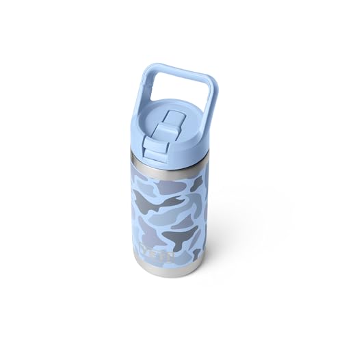 YETI Rambler Jr. 12 oz Kids Bottle, with Straw Cap - color: Blue Camo