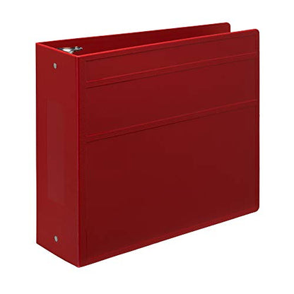 Carstens 4-Inch Heavy Duty 3-Ring Binder - Side Opening, Brick Red, Durable Plastic, Precision No-Gap Rings, Waterproof Cover, No Pockets, Holds 600 US Letter Sheets, BPA-Free, Made in USA (1840-3R) - color: Red, size: Individual