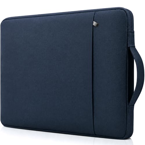 RAINYEAR 15 inch Laptop Sleeve Case Bag with Handle & Pocket, Navy Blue | Protective Padded Polyester Laptop Sleeve Case Briefcase for 15 Inch MacBook Air/Pro , 15 inch Surface Laptop 3/4 - color: Navy Blue, size: 15"-15.4"