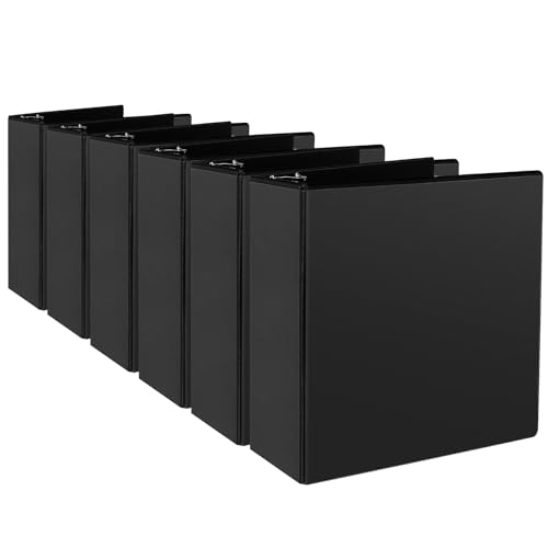 CIXILDTS 3" 3 Ring Binder, Standard 3-Inch Slant-D Ring Binder Fit Letter Size Paper, Presentation View Binders, 6 Packs, Black - color: Black, size: 3", style: 6-Pack