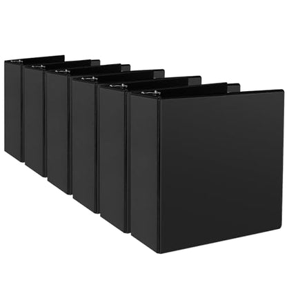 CIXILDTS 3" 3 Ring Binder, Standard 3-Inch Slant-D Ring Binder Fit Letter Size Paper, Presentation View Binders, 6 Packs, Black - color: Black, size: 3", style: 6-Pack