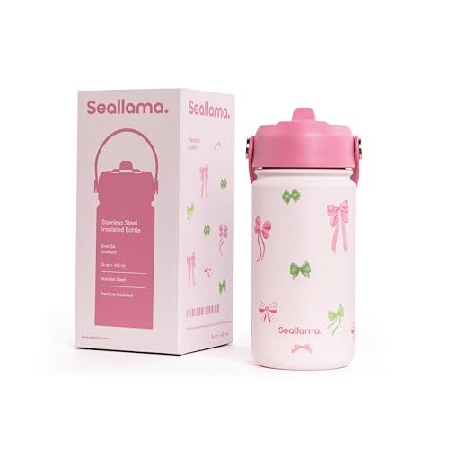 Seallama. Kids Water Bottle -14 oz Stainless Steel Tumbler with Straw Lid, Vacuum Insulated Double Wall Travel Cup, Leak-Proof Reusable Drink Bottle for School & Everyday Hydration - color: Knot So Ordinary