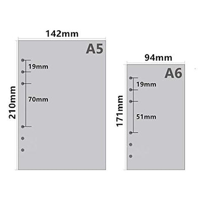 Harphia A5 Planner Paper Refills, 100gsm Thicker Blank Paper for Filofax, 6 Ring Binder - color: Blank Paper, size: A5