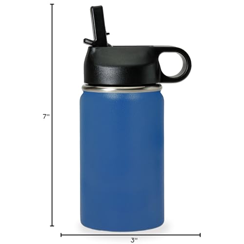 LaserGram Personalized Water Bottle, Grad Cap Class of 2023, 2024, 2025, 2026, 2027, Stainless Steel Double Wall Vacuum Insulated with Flip Top Straw, Custom Engraved Gift (12oz / 335ml Dark Blue) - color: Dark Blue, size: 12 Ounces