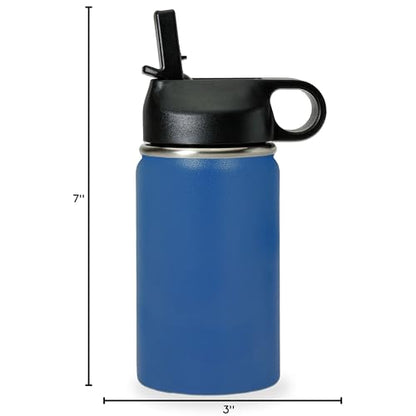LaserGram Personalized Water Bottle, Grad Cap Class of 2023, 2024, 2025, 2026, 2027, Stainless Steel Double Wall Vacuum Insulated with Flip Top Straw, Custom Engraved Gift (12oz / 335ml Dark Blue) - color: Dark Blue, size: 12 Ounces