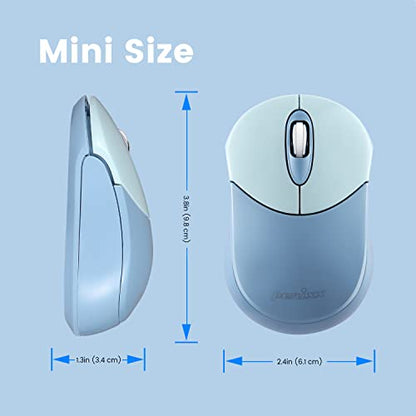 Perixx PERIMICE-802BL Wireless Bluetooth Mouse - Portable Design - Compatible with Windows, iOS, and Android PC, Laptop, Tablet, and Smartphone - Blue (12142) - color: Blue, size: Pack of 1