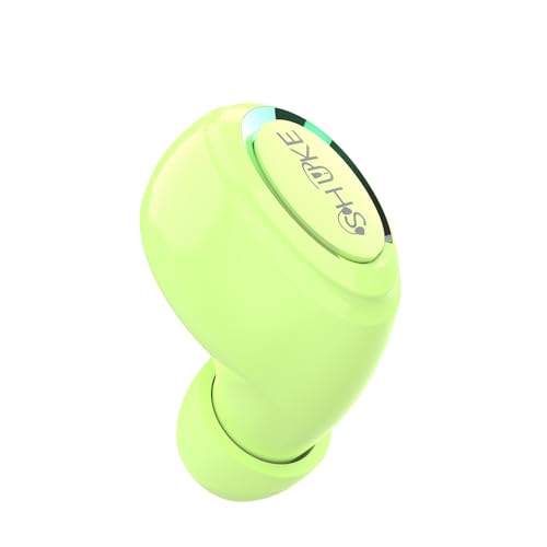 Single Wireless Bluetooth Earbud with Mic, Lightweight in-Ear Headset for Android, iOS & Laptop, Ideal for Office, Driving, Students, Supermarket & Restaurant Staff (Green) - color: GREEN
