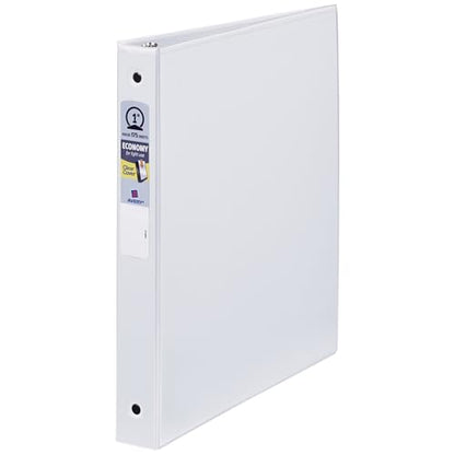 Avery Standard View 3 Ring Binder, 1" Round Rings, 175-Sheet Capacity, 1.4 Inch Wide Spine, 1 White Binder, Ideal for Lightweight Organization and Occasional Referencing (05760) - style: 1 Pack