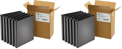 Cardinal 1-Inch, Round Ring View Binder, Black, Case of 6 Binders (00412) (Pack of 2) - size: 10.5 inches x 11.5 inches (Pack of 2)
