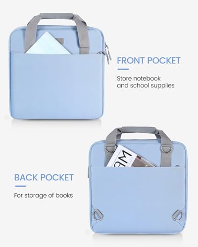 Realove 3 Inch 3 Ring Zipper Binder with Double Shoulder Strap & Handle - 3” D-Ring Binder with Zipper with Multi-Pocket (for 13” Laptop & Tablet and Smaller) for School-Baby Blue(Pen not Included) - color: Baby Blue