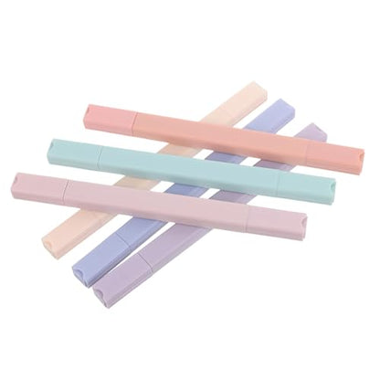 OSALADI Dual-Tip Highlighter Markers 6-Piece Aesthetic Pen Set Chisel and Fine Tip for Note Marking Study and Journaling Supplies