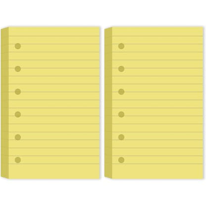Ireer 6 Hole Mini Lined Paper Refill 200 Sheets Blank Planner Refills Loose Leaf Papers 3 x 5 Inches for Binders Planner Inserts Mini Ruled Filler Books Memo Papers Notebooks (Light Yellow) - color: Light Yellow