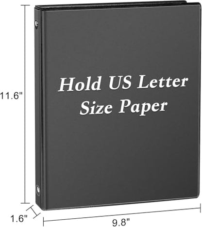 CIXILDTS 1-inch Round Ring Binder, Durable 1" 3 Ring Binder Fit Letter Size Paper, Black, 24-Pack - color: Black, size: 1", style: 24-Pack