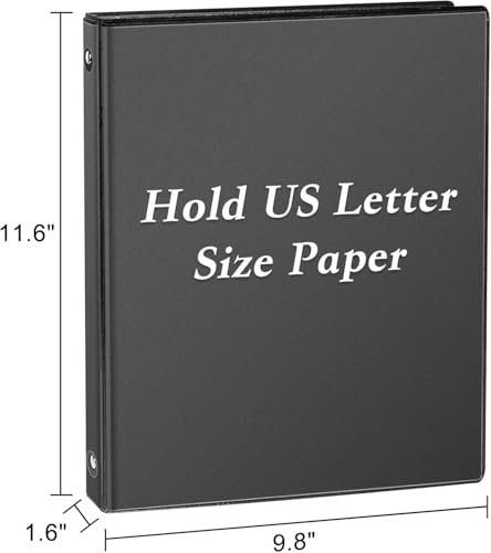 CIXILDTS 1-inch Round Ring Binder, Durable 1" 3 Ring Binder Fit Letter Size Paper, Black, 36-Pack - color: Black, size: 1", style: 36-Pack