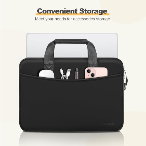 Laptop Case 16 inch,15-15.6 inch Laptop Sleeve Bag Compatible with MacBook Pro 16 M5 M4 M3 M2 M1,HP Dell Acer ASUS Lenovo Notebook,Neoprene Computer Bag with Handle&Curved Pocket, Black - color: Black, size: 16 inch